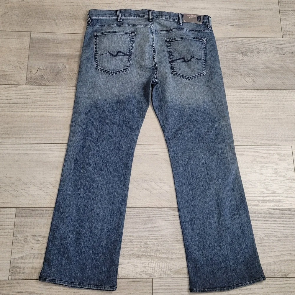 👖NWT 7 For All Mankind Jeans Men 40x30 Medium Wash w/Fade Bootcut Western Rodeo